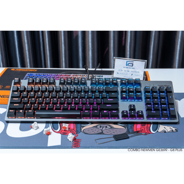 Bàn phím cơ Newmen GM369R Red / Brown / Blue switch (Hotswap, Full-size 104 phím, RGB)