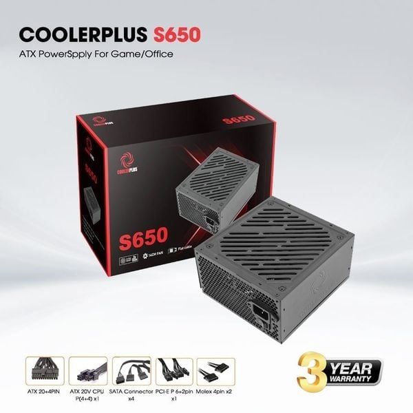 Bộ nguồn máy tính Coolerplus S650 650W