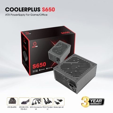Bộ nguồn máy tính Coolerplus S650 650W
