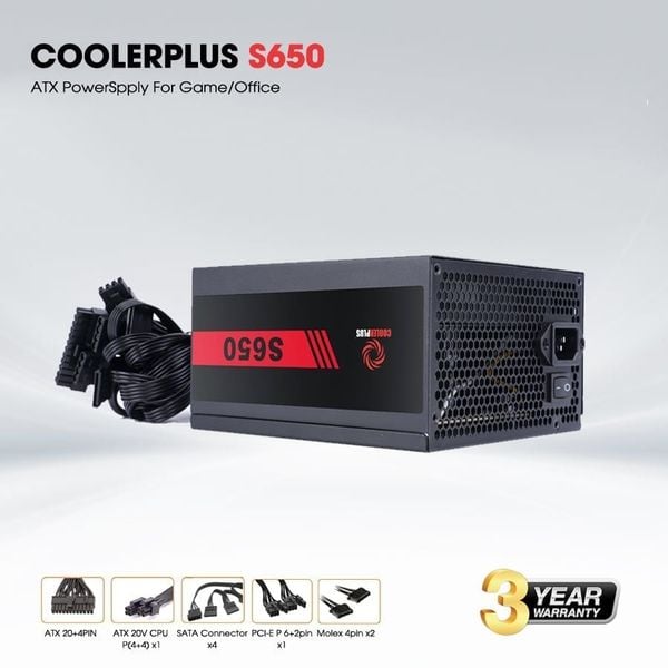 Bộ nguồn máy tính Coolerplus S650 650W