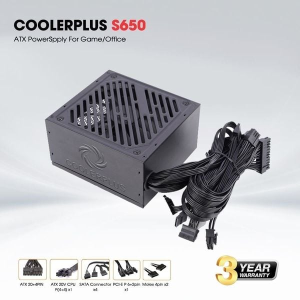 Bộ nguồn máy tính Coolerplus S650 650W