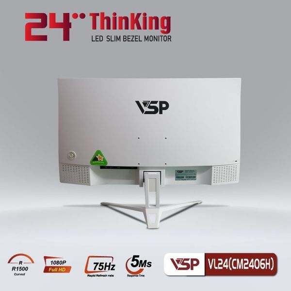 Màn hình cong 24 inch VSP CM2406H VL24 Trắng (FHD, VA, 75Hz, 5Ms)
