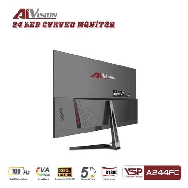 Màn hình cong AiVision A244FC (24inch | FHD | VA | 100Hz | 5ms) - Chính hãng