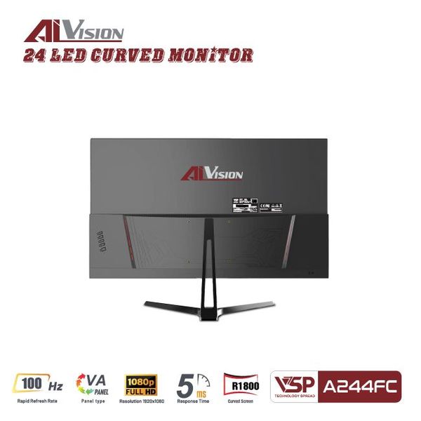 Màn hình cong AiVision A244FC (24inch | FHD | VA | 100Hz | 5ms) - Chính hãng