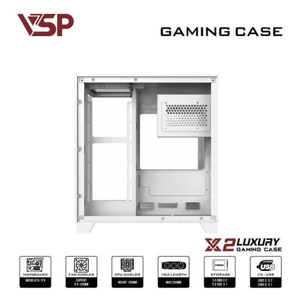 Thùng máy tính Case X2 Luxury White - Middle Tower - Màu trắng