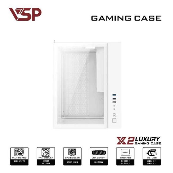 Thùng máy tính Case X2 Luxury White - Middle Tower - Màu trắng