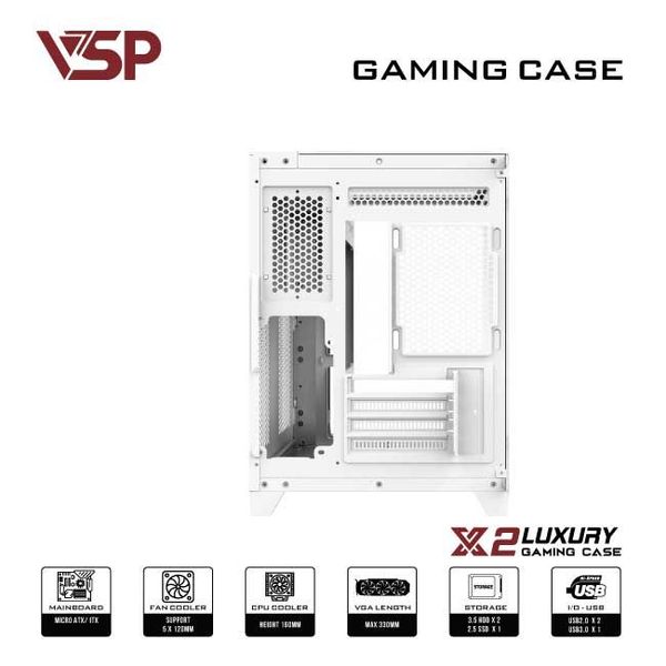 Thùng máy tính Case X2 Luxury White - Middle Tower - Màu trắng