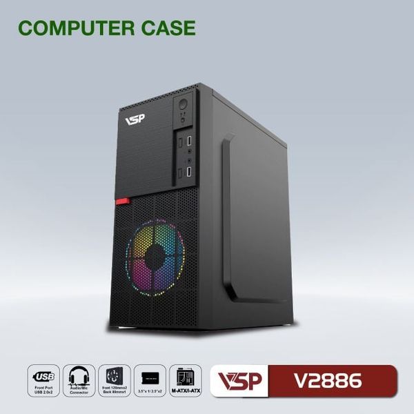 Thùng máy vỏ Case Máy Tính VSP V2886