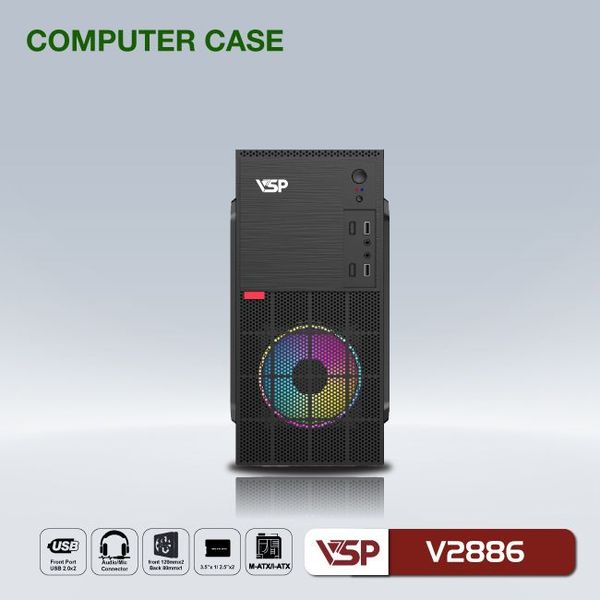 Thùng máy vỏ Case Máy Tính VSP V2886