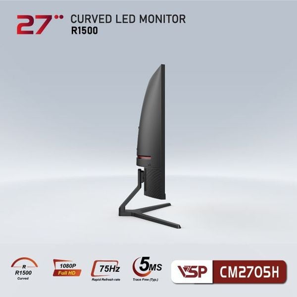 Màn hình cong VSP 27inch CM2705H - Đen (Full-HD, 75Hz, VA, 5ms)