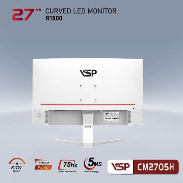 Màn hình cong VSP 27inch CM2705H - Trắng (Full-HD, 75Hz, VA, 5ms)