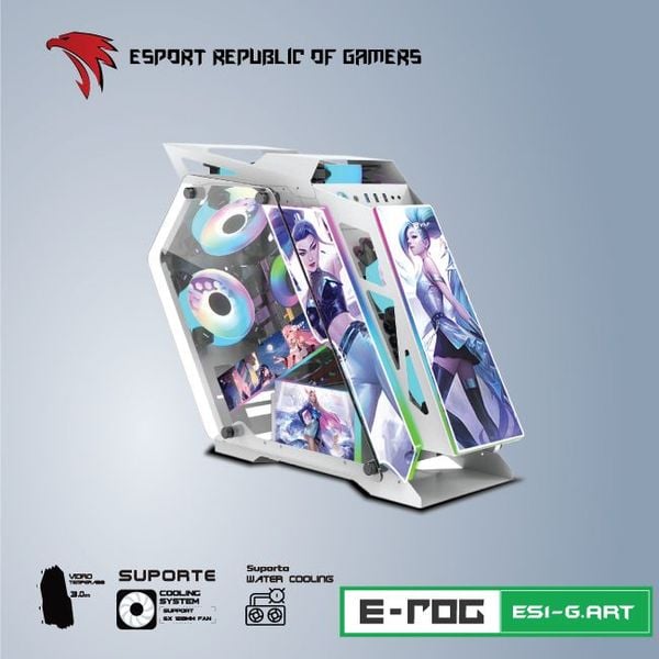 Thùng máy vỏ case máy tính VSP GAMING ES1 - TRẮNG G.ART