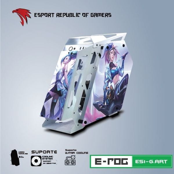 Thùng máy vỏ case máy tính VSP GAMING ES1 - TRẮNG G.ART