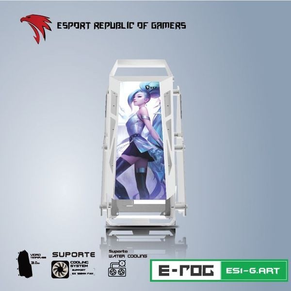 Thùng máy vỏ case máy tính VSP GAMING ES1 - TRẮNG G.ART