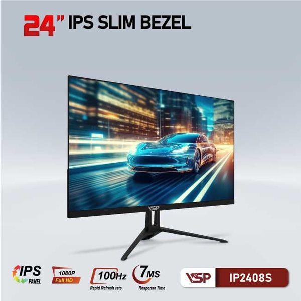 Màn hình VSP IPS Thinking tràn viền IP2408S Đen ( 24 inch, Full HD, IPS, 100Hz )