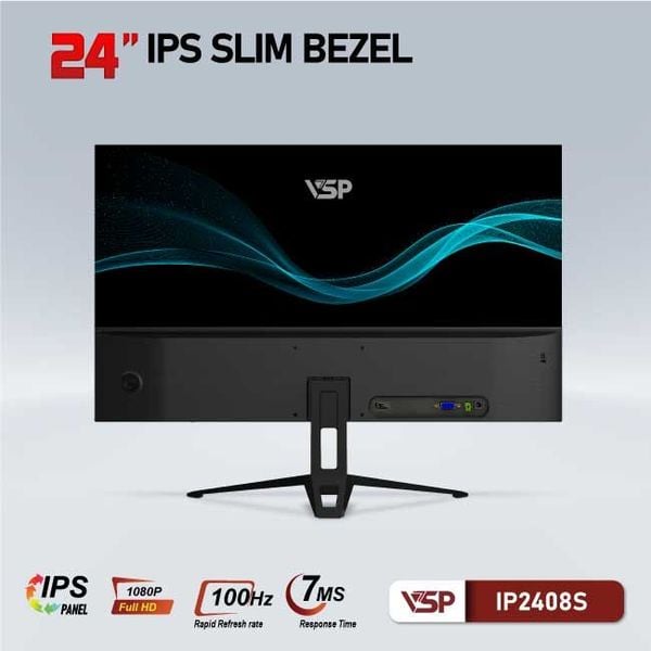 Màn hình VSP IPS Thinking tràn viền IP2408S Đen ( 24 inch, Full HD, IPS, 100Hz )