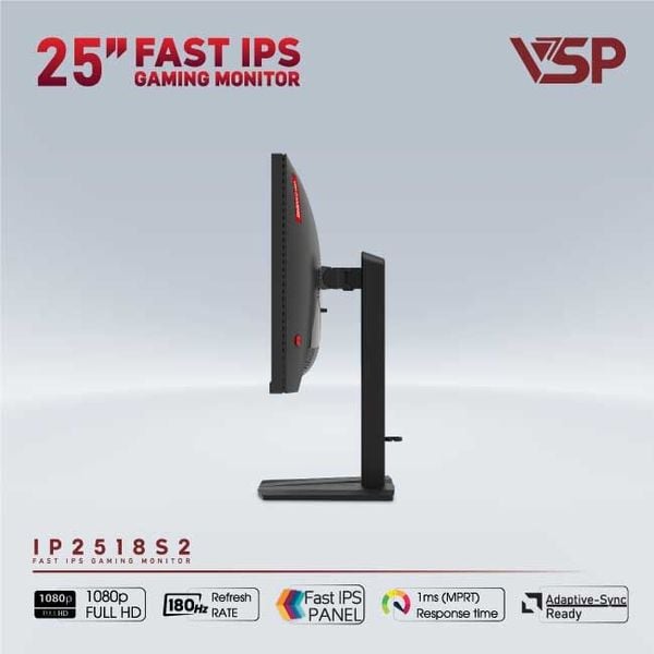 Màn hình Gaming  VSP IP2518S2 | 25 inch, Fast IPS, 180Hz, 1ms, phẳng
