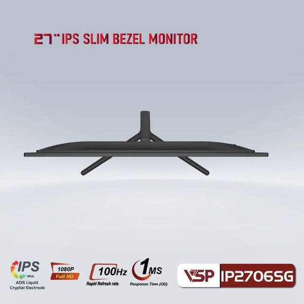 Màn hình phẳng 27 inch LED tràn viền VSP IP2706SG Đen (Full-HD, 100Hz, IPS, 1ms)