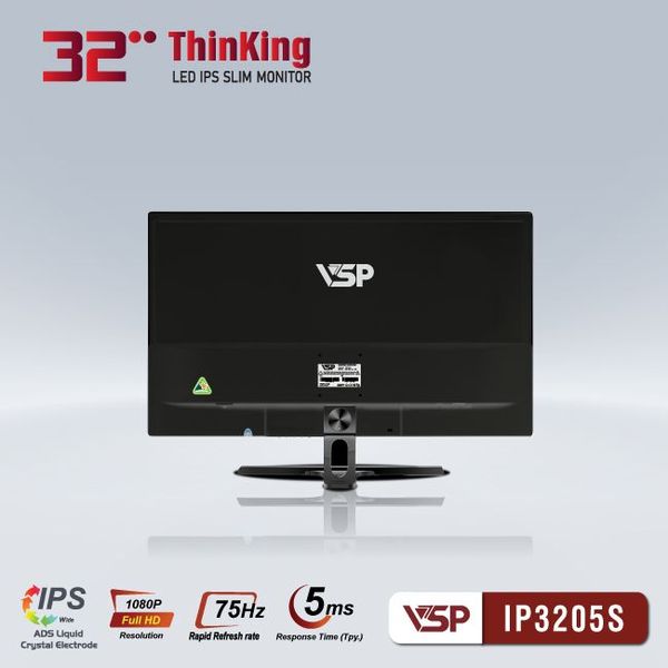 Màn hình VSP IPS Thinking 32 inch IP3205S - Đen ( 32 inch, Full HD, IPS, 75Hz, Phẳng )