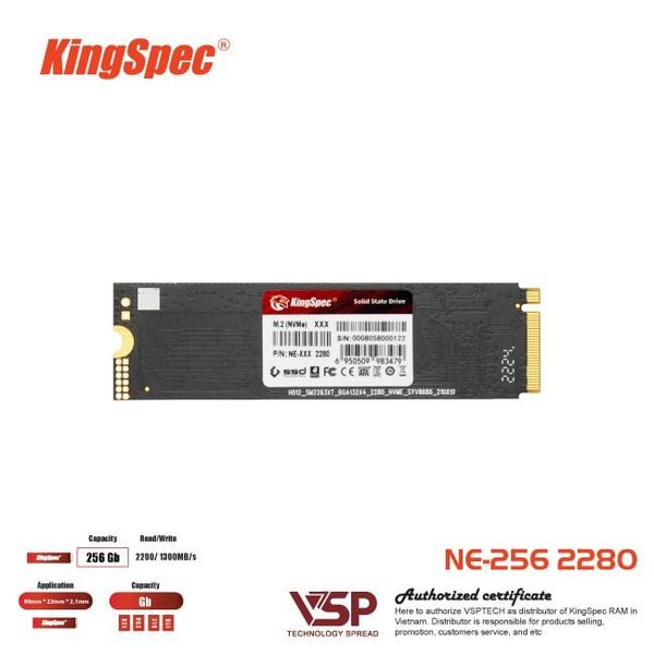 Ổ cứng | SSD 256GB Kingspec NE-256 Gen3 x4 NVMe