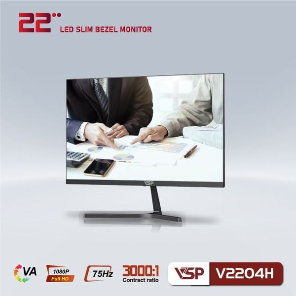 Màn hình phẳng VSP V2204H - ĐEN ( 22 inch, Full HD, 75Hz, Phẳng )