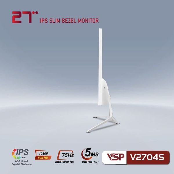 Màn hình 27 inch LED tràn viền VSP V2704S Trắng (Full-HD, 75Hz, IPS)