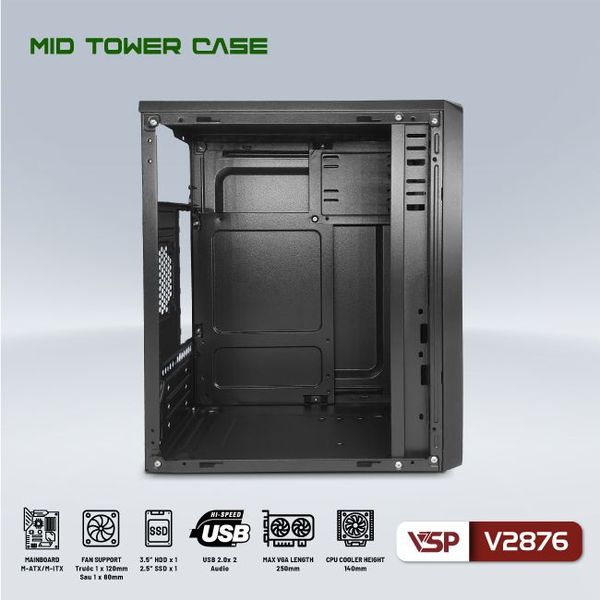 Thùng máy Vỏ Case máy tính VSP V2876
