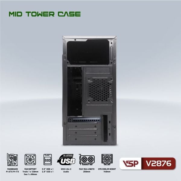 Thùng máy Vỏ Case máy tính VSP V2876