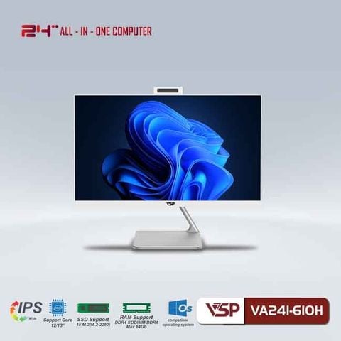 All In One PC VSP VA241 - 610H White - Chưa bao gồm CPU, RAM, SSD - Chính Hãng New