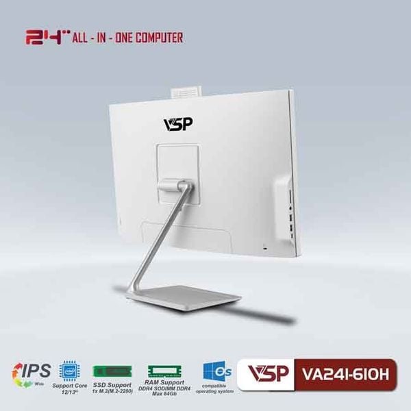 All In One PC VSP VA241 - 610H White - Chưa bao gồm CPU, RAM, SSD - Chính Hãng New