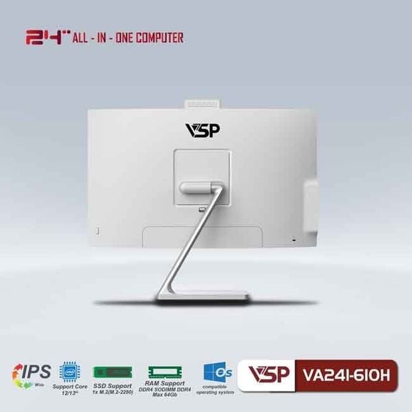 All In One PC VSP VA241 - 610H White - Chưa bao gồm CPU, RAM, SSD - Chính Hãng New