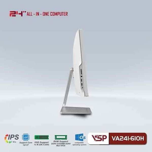 All In One PC VSP VA241 - 610H White - Chưa bao gồm CPU, RAM, SSD - Chính Hãng New