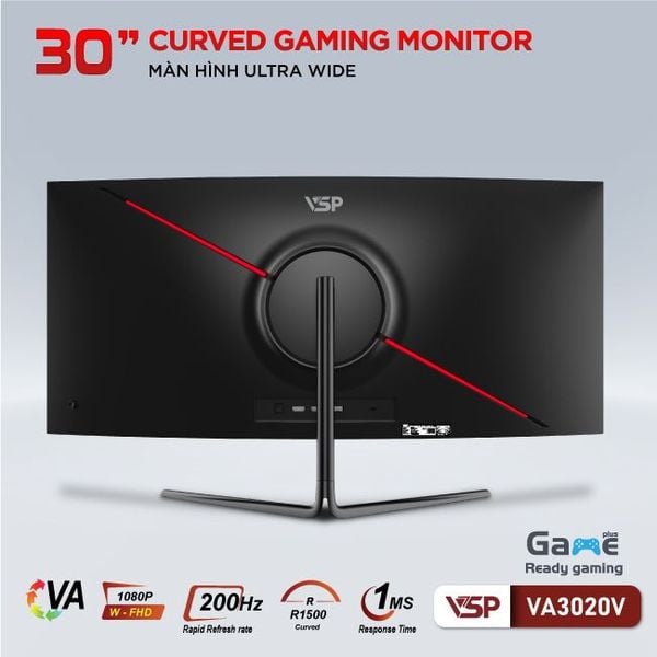 Màn hình Cong Ultrawide Gaming VSP VA3020V (VA, 200Hz, 30 inch, 2560x1080)