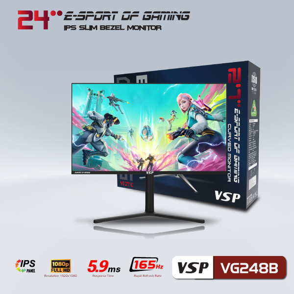 Màn hình LCD 24 inch VSP VG248B Gaming (FHD, 165Hz, IPS, 5.9Ms)