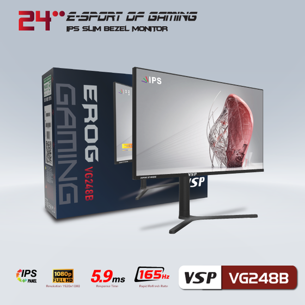 Màn hình LCD 24 inch VSP VG248B Gaming (FHD, 165Hz, IPS, 5.9Ms)