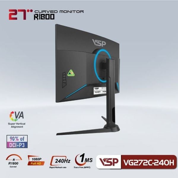 Màn hình cong VSP 27 inch VG272C (240Hz, VA, FHD, 1800R)