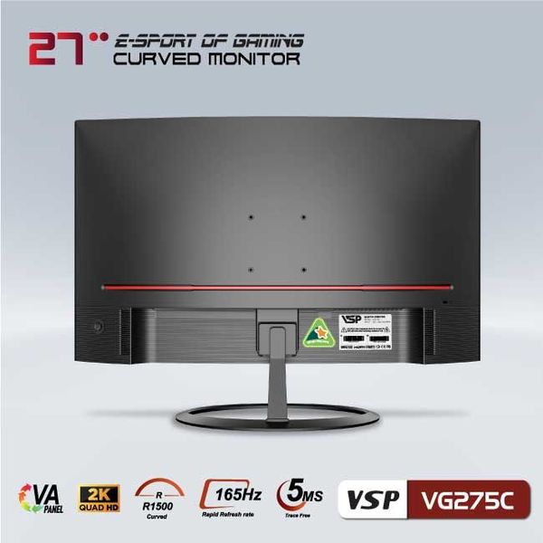 Màn hình LCD 27 inch VSP VG275C Gaming (2K, Cong, VA, 165Hz)