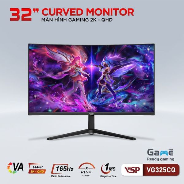 Màn hình Cong Gaming VSP VG325CQ (165Hz, QHD, 2560x1440px, 1ms)