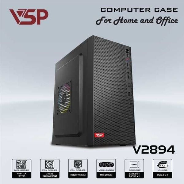 Case văn phòng VSP M-ATX/I-ATX V2894