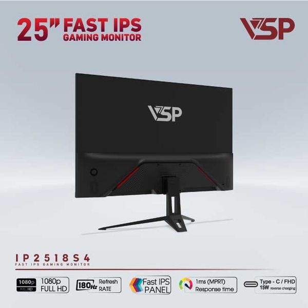 Màn hình Gaming  VSP IP2518S4 | 25 Inch , Fast IPS, 180Hz, 1ms, phẳng