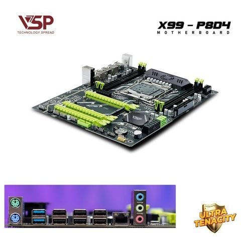 Bo mạch chủ - Mainboard VSP X99 - P8D4 - ATX - V3/V4 - Chính hãng