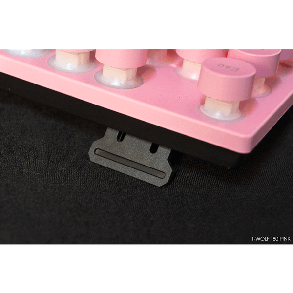 Bàn phím giả cơ T-Wolf T80 ( Màu Hồng, Phím tròn, Cổng USB, LED )
