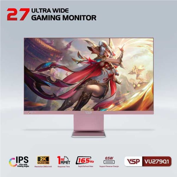 Màn hình VSP UltraWide - IPS - VU279Q1- 165Hz - 1ms - Hồng