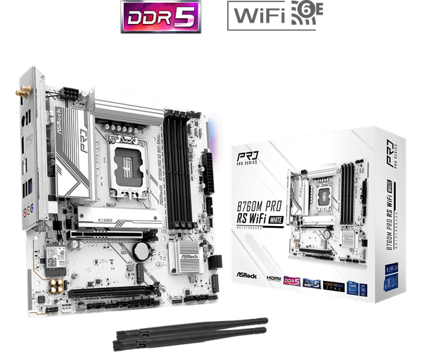 Bo mạch chủ Asrock Special Edition B760M Pro RS Wifi 6E White