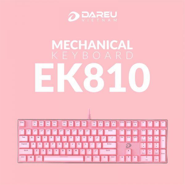 Bàn phím cơ DAREU EK810 Hồng - Bule Swicth
