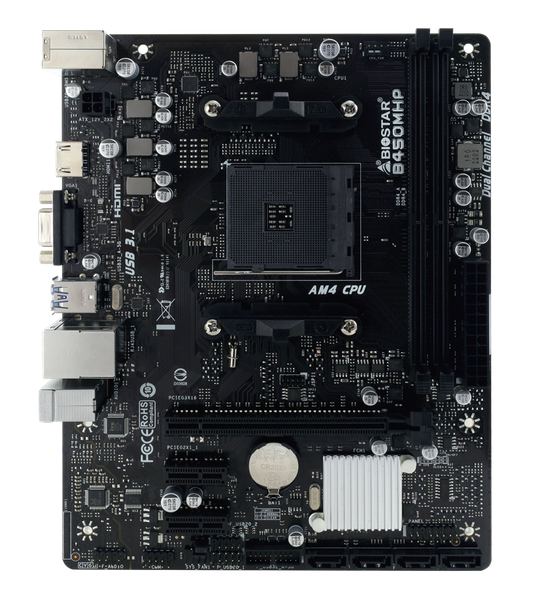 Bo mạch chủ Biostar B450MHP (M-ATX, DDR4, AM4, tối đa 64G RAM) - Full VAT