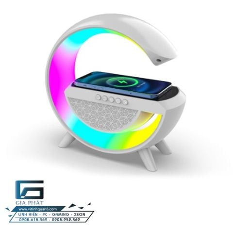 Loa Bluetooth BT2301 Thông Minh chức năng Sạc Không dây - 7 độ sáng - Trắng