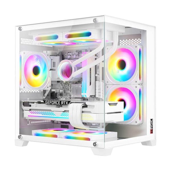 Thùng máy Magic AQUA-M WHITE ULTRA (M-ATX, Mid Tower) - Màu Trắng