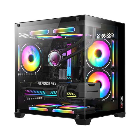 Thùng máy Magic AQUA-M BLACK ULTRA (M-ATX, Mid Tower) - Màu Đen