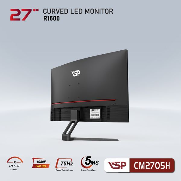 Màn hình cong VSP 27inch CM2705H - Đen (Full-HD, 75Hz, VA, 5ms)